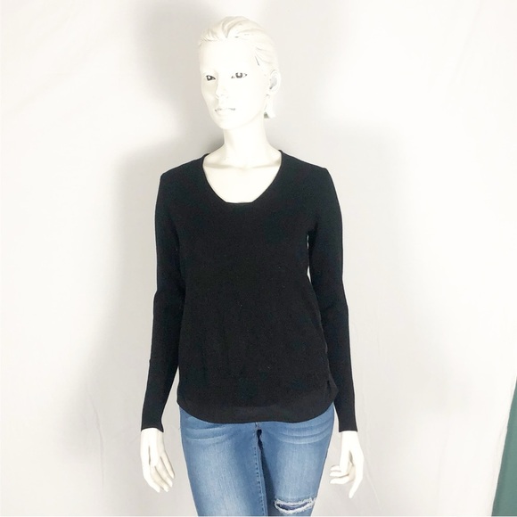 🖤 Alfred Sung Black Sweater with Layered Hem | Size Small 🖤 - Picture 2 of 12